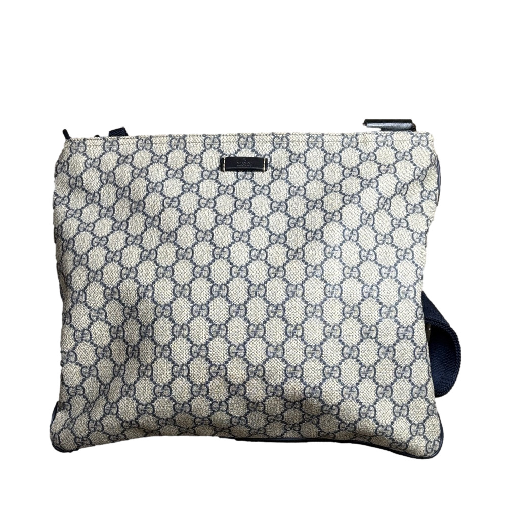 Authentic GucciGG Supreme Messenger Crossbody Bag Blue Web Strap